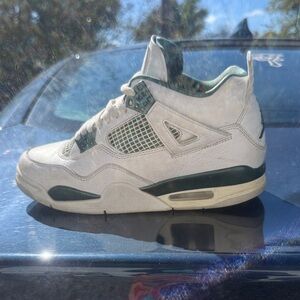 White and Green High-Top Sneakers